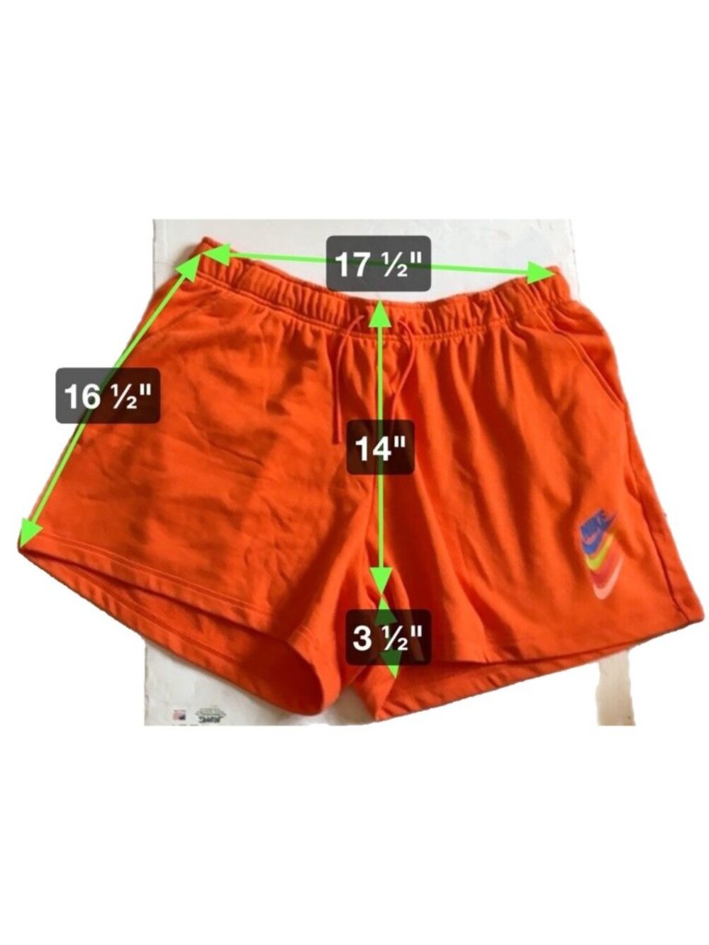 Nike Women Sporstwear DNA Shorts Mid Rise Orange Size 1X new - Picture 3 of 8
